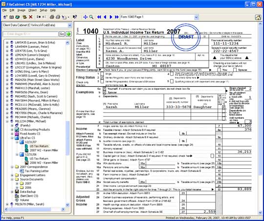 Accessing documents online with FileCabinet CS (screenshot)