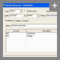 CBS CheckWriter Checkbook Data Entry