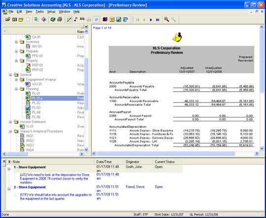 Engagement CS's three-pane page layout for quick status updates (screenshot)