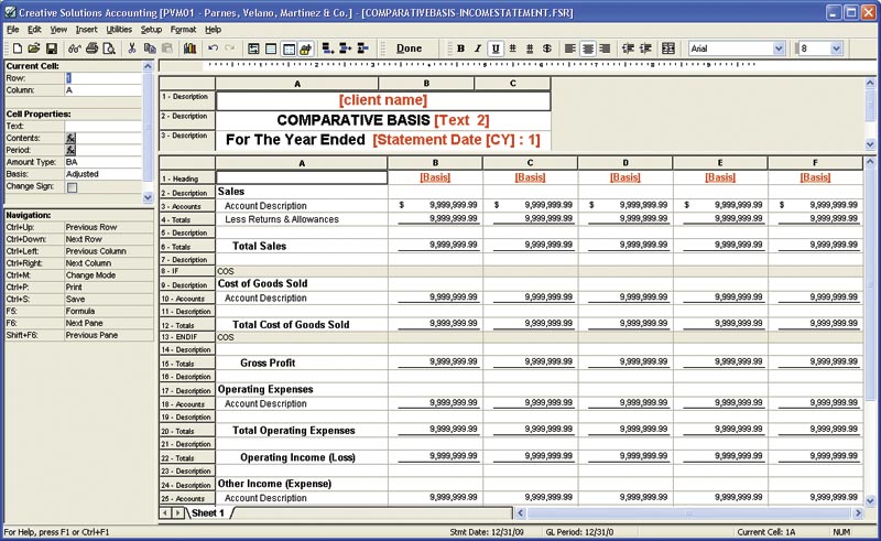 Easily switch the basis for your financial statements—cash, accrual, tax, 