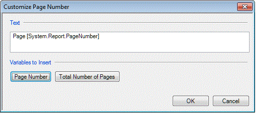 Customize Page Number dialog