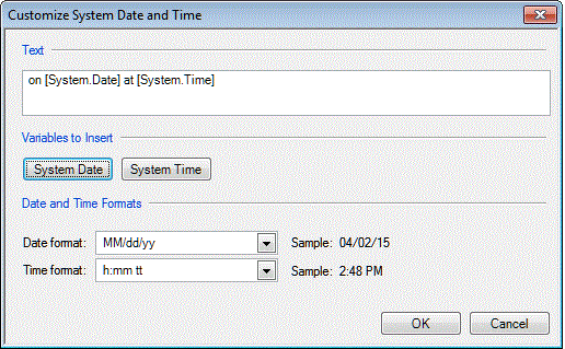 Customize System Date and Time dialog