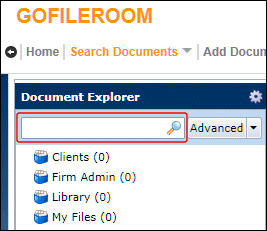 Document Explorer search field