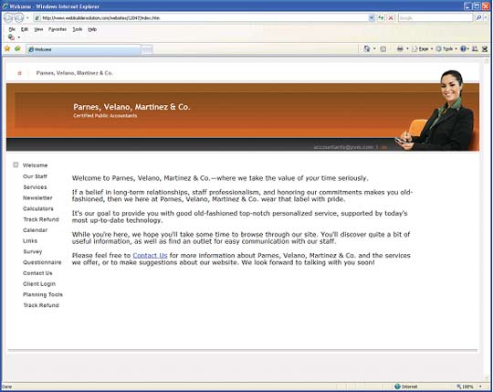 Example web page