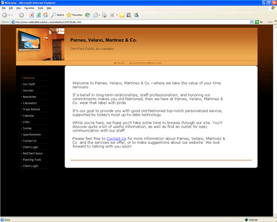 Example web page