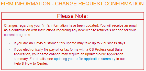 Firm Info Change