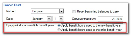 Apply benefit to new or prior year