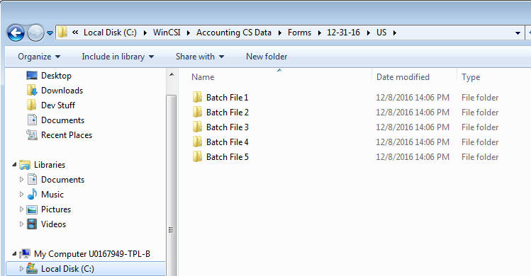 Batch file folders