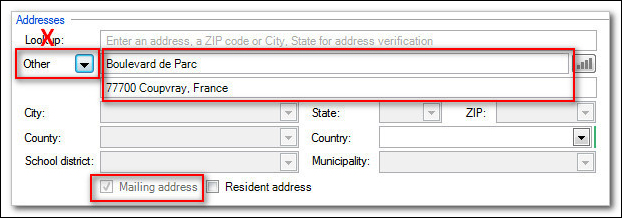 Foreign address in Employees screen