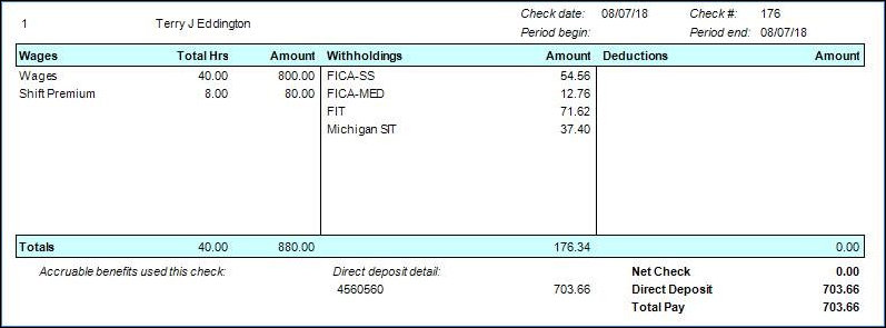 Exclude hours from gross pay presentation - checkstub