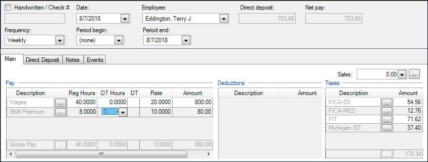 Exclude hours from gross pay presentation