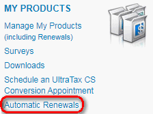 Automatic Renewal link