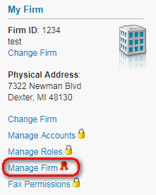 Manage Firm link