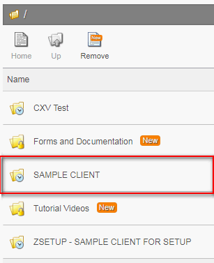 File Exchange Client folder
