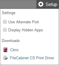 Display Hidden Apps checkbox in Setup menu